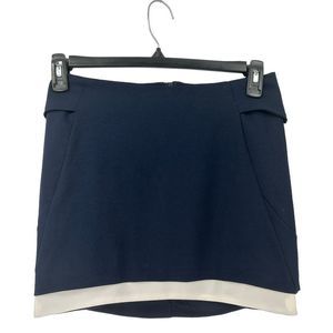 NWT Pinky Otto Navy/White Two Tone Day A Line Mini‎ Skirt Small